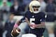 Oct 13, 2012; South Bend, IN, USA; Notre Dame Fighting Irish quarterback Everett Golson (5) throws a pass against the Stanford Cardinal at Notre Dame Stadium. Mandatory Credit: Brian Spurlock-US PRESSWIRE