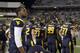 MORGANTOWN, WV - OCTOBER 20: Geno Smith #12 of the West Virginia Mountaineers looks on from the side line against the Kansas State Wildcats during the game on October 20, 2012 at Mountaineer Field in Morgantown, West Virginia. The Wildcats defeated the Mountaineers 55-14. (Photo by Justin K. Aller/Getty Images)