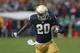 SOUTH BEND, IN - OCTOBER 20: Cierre Wood #20 of the Notre Dame Fighting Irish runs against the BYU Courgars at Notre Dame Stadium on October 20, 2012 in South Bend, Indiana. Notre Dame defeated BYU 17-14. (Photo by Jonathan Daniel/Getty Images)