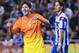 LA CORUNA, SPAIN - OCTOBER 20: Lionel Messi of FC Barcelona celebrates after scoring his team's third goal during the La Liga match between Deportivo La Coruna and FC Barcelona at Riazor Stadium on October 20, 2012 in La Coruna, Spain. (Photo by David Ramos/Getty Images)