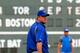 BOSTON, MA - SEPTEMBER 8: Manager John Farrell of the Toronto Blue Jays walks to the outfield during batting practice before a game with the Boston Red Sox at Fenway Park on September , 2012 in Boston, Massachusetts. (Photo by Jim Rogash/Getty Images)