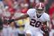 FAYETTEVILLE, AR - SEPTEMBER 15: Dee Milliner #28 of the Alabama Crimson Tide runs the ball against the Arkansas Razorbacks at Razorback Stadium on September 15, 2012 in Fayetteville, Arkansas. The Crimson Tide defeated the Razorbacks 52-0. (Photo by Wesley Hitt/Getty Images)