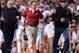 Oct 20, 2012; Knoxville, TN, USA; Alabama Crimson Tide head coach Nick Saban runs off the field at half time during the game against the Tennessee Volunteers at Neyland Stadium. Alabama won by a score of 44 to 13. Mandatory Credit: Randy Sartin-US PRESSWIRE