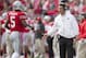 October 20, 2012; Columbus, OH, USA; Ohio State Buckeyes head coach Urban Meyer congratulates quarterback Braxton Miller (5) after a touchdown against the Purdue Boilermakers at Ohio Stadium. Ohio State won the game 29-22. Mandatory Credit: Greg Bartram-US PRESSWIRE