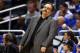 May 2, 2012; Orlando, FL, USA; Orlando Magic head coach Stan Van Gundy reacts after a turnover by his team during the fourth quarter of game three in the Eastern Conference quarterfinals of the 2012 NBA Playoffs at the Amway Center. Indiana defeated Orlando, 97-74. Mandatory Credit: Douglas Jones-US PRESSWIRE