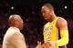 LOS ANGELES, CA - OCTOBER 21: Dwight Howard #12 of the Los Angeles Lakers is greeted by head coach Mike Brown as he comes out of the game with the Sacramento Kings at Staples Center on October 21, 2012 in Los Angeles, California. NOTE TO USER: User expressly acknowledges and agrees that, by downloading and or using this photograph, User is consenting to the terms and conditions of the Getty Images License Agreement. (Photo by Stephen Dunn/Getty Images)