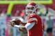 TAMPA, FL - OCTOBER 14: Quarterback Brady Quinn #9 of the Kansas City Chiefs warms up for play against the Tampa Bay Buccaneers October 14, 2012 at Raymond James Stadium in Tampa, Florida. (Photo by Al Messerschmidt/Getty Images)