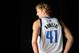 Sep 28, 2012; Dallas, TX, USA; Dallas Mavericks power forward Dirk Nowitzki (41) poses for a portrait during media day at the American Airlines Center. Mandatory Credit: Jerome Miron-US PRESSWIRE