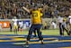 BERKELEY, CA - OCTOBER 06: Offensive linesman Jordan Rigsbee #73 of the California Golden Bears celebrates after a touchdown was scored by quarterback Zach Maynard #15 (not pictured) during the fourth quarter against the UCLA Bruins at California Memorial Stadium on October 6, 2012 in Berkeley, California. The California Golden Bears defeated the UCLA Bruins 43-17. (Photo by Jason O. Watson/Getty Images)