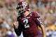 COLLEGE STATION, TX - OCTOBER 20: Johnny Manziel #2 of the Texas A&M Aggies celebrates a touchdown against the LSU Tigers at Kyle Field on October 20, 2012 in College Station, Texas. (Photo by Ronald Martinez/Getty Images)