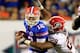 JACKSONVILLE, FL - OCTOBER 29: Jarvis Jones #29 of the Georgia Bulldogs tackles John Brantley #12 of the Florida Gators during the game at EverBank Field on October 29, 2011 in Jacksonville, Florida. (Photo by Sam Greenwood/Getty Images)
