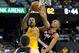 Oct. 10, 2012; Ontario, CA, USA; Portland Trail Blazers forward Jared Jeffries (1) defends Los Angeles Lakers forward Chris Douglas-Roberts (9) in the second half of the game at the Citizens Business Bank Arena. Portland won 93-75. Mandatory Credit: Jayne Kamin-Oncea-US PRESSWIRE