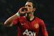 MANCHESTER, ENGLAND - OCTOBER 23: Javier Hernandez of Manchester United celebrates scoring his team's third goal to make the score 3-2 during the UEFA Champions League Group H match between Manchester United and SC Braga at Old Trafford on October 23, 2012 in Manchester, England. (Photo by Richard Heathcote/Getty Images)