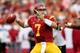 LOS ANGELES, CA - OCTOBER 20: Quarterback Matt Barkely #7 of the USC Trojans throws a pass against the Colorado Buffaloes at the Los Angeles Memorial Coliseum on October 20,2012 in Los Angeles, California. USC won 50-6. (Photo by Stephen Dunn/Getty Images)