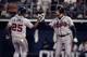 Andruw Jones and John Smoltz: Only one of them looks like a hitter