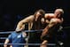SYDNEY, AUSTRALIA - JUNE 15: The Undertaker (L) pushes Bam Neely into the corner during WWE Smackdown at Acer Arena on June 15, 2008 in Sydney, Australia. (Photo by Gaye Gerard/Getty Images)