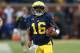 ANN ARBOR, MI - OCTOBER 20: Denard Robinson #16 of the Michigan Wolverines runs 44 yards during the the fourth quarter of the game against the Michigan State Spartans at Michigan Stadium on October 20, 2012 in Ann Arbor, Michigan. The Wolverines defeated the Spartans 12-10. (Photo by Leon Halip/Getty Images)