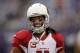 Oct 21, 2012; Minneapolis, MN, USA; Arizona Cardinals wide receiver Larry Fitzgerald (11) smiles before the game against the Minnesota Vikings at the Metrodome. Mandatory Credit: Brace Hemmelgarn-US PRESSWIRE