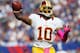 EAST RUTHERFORD, NJ - OCTOBER 21: Quarterback Robert Griffin III #10 of the Washington Redskins drops back to pass against the New York Giants during their game at MetLife Stadium on October 21, 2012 in East Rutherford, New Jersey. (Photo by Alex Trautwig/Getty Images)