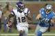 DETROIT, MI - SEPTEMBER 30: Percy Harvin #12 of the Minnesota Vikings takes the opening kickoff for a touch down as John Wendling #29 of the Detroit Lions chases at Ford Field on September 30, 2012 in Detroit, Michigan. (Photo by Leon Halip/Getty Images)