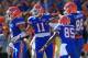 GAINESVILLE, FL - OCTOBER 20: Tight End Jordan Reed #11 of the Florida Gators is celebrates his touchdown in the first quarter with wide receiver Frankie Hammond #85 of the Florida Gators and tight end Clay Burton #88 of the Florida Gators at Ben Hill Griffin Stadium on October 20, 2012 in Gainesville, Florida. (Photo by Chris Trotman/Getty Images)