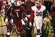 COLUMBIA, SC - OCTOBER 06: Bruce Ellington #23 of the South Carolina Gamecocks celebrates his touchdown against Shawn Williams #36 of the Georgia Bulldogs with Ace Sanders #1 at Williams-Brice Stadium on October 6, 2012 in Columbia, South Carolina. (Photo by Kevin C. Cox/Getty Images)