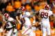 KNOXVILLE, TN - OCTOBER 20: AJ McCarron #10 of the Alabama Crimson Tide celebrates after tossing a touchdown reception against the Tennessee Volunteers at Neyland Stadium on October 20, 2012 in Knoxville, Tennessee. (Photo by Kevin C. Cox/Getty Images)