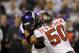 MINNEAPOLIS, MN - OCTOBER 25: Christian Ponder #7 of the Minnesota Vikings is sacked by Daniel Te'o-Nesheim #50 of the Tampa Bay Buccaneers during the second quarter of the game on October 25, 2012 at Mall of America Field at the Hubert H. Humphrey Metrodome in Minneapolis, Minnesota. (Photo by Hannah Foslien/Getty Images)