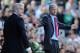 LONDON, ENGLAND - MAY 22: Arsene Wenger of Arsenal shows his emotions as Mark Hughes of Fulham looks on during the Barclays Premier League match between Fulham and Arsenal at Craven Cottage on May 22, 2011 in London, England. (Photo by Clive Mason/Getty Images)