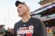 CINCINNATI, OH - SEPTEMBER 22: Mat Latos #55 of the Cincinnati Reds celebrates a National League Central Division Championship during the game against the Los Angeles Dodgers at Great American Ball Park on September 22, 2012 in Cincinnati, Ohio. The Reds defeated the Dodgers 6-0. (Photo by John Grieshop/Getty Images)