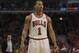 CHICAGO, IL - APRIL 28: Derrick Rose #1 of the Chicago Bulls waits for a free-throw against the Philadelphia 76ers in Game One of the Eastern Conference Quarterfinals during the 2012 NBA Playoffs at the United Center on April 28, 2012 in Chicago, Illinois. The Bulls defeated the 76ers 103-91. NOTE TO USER: User expressly acknowledges and agrees that, by downloading and or using this photograph, User is consenting to the terms and conditions of the Getty Images License Agreement. (Photo by Jonathan Daniel/Getty Images)