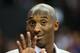 ONTARIO, CA - OCTOBER 10: Kobe Bryant #24 of the Los Angeles Lakers waves as he remains in street clothes for the game with the Portland Trail Blazers at Citizens Business Bank Arena on October 10, 2012 in Ontario, California. NOTE TO USER: User expressly acknowledges and agrees that, by downloading and or using this photograph, User is consenting to the terms and conditions of the Getty Images License Agreement. (Photo by Stephen Dunn/Getty Images)