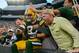 Sept 30, 2012; Green Bay, WI, USA; Green Bay Packers wide receiver Jordy Nelson (87) celebrates with fans after scoring a touchdown in the 4th quarter during the game against the New Orleans Saints at Lambeau Field. The Packers beat the Saints 28-27. Mandatory Credit: Benny Sieu-US PRESSWIRE