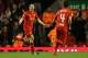 LIVERPOOL, ENGLAND - OCTOBER 25: Stewart Downing of Liverpool celebrates scoring the opening goal during the UEFA Europa League Group A match between Liverpool FC and FC Anzhi Makhachkala at Anfield on October 25, 2012 in Liverpool, England. (Photo by Clive Brunskill/Getty Images)