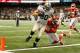 NEW ORLEANS, LA - SEPTEMBER 23: Jimmy Graham #80 of the New Orleans Saints scores a touchdown over Brandon Flowers #24 of the Kansas City Chiefs at the Mercedes-Benz Superdome on September 23, 2012 in New Orleans, Louisiana. (Photo by Chris Graythen/Getty Images)