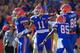 GAINESVILLE, FL - OCTOBER 20: Tight End Jordan Reed #11 of the Florida Gators is celebrates his touchdown in the first quarter with wide receiver Frankie Hammond #85 of the Florida Gators and tight end Clay Burton #88 of the Florida Gators at Ben Hill Griffin Stadium on October 20, 2012 in Gainesville, Florida. (Photo by Chris Trotman/Getty Images)