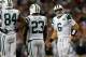 FOXBORO, MA - OCTOBER 21: Mark Sanchez #6 of the New York Jets reacts in the huddle in the fourth quarter during a game with New England Patriots at Gillette Stadium on October 21, 2012 in Foxboro, Massachusetts. (Photo by Jim Rogash/Getty Images)