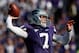 MANHATTAN, KS - OCTOBER 27: Quarterback Collin Klein #7 of the Kansas State Wildcats passes during the game against the Texas Tech Red Raiders at Bill Snyder Family Football Stadium on October 27, 2012 in Manhattan, Kansas. (Photo by Jamie Squire/Getty Images)