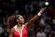 ISTANBUL, TURKEY - OCTOBER 27: Serena Williams of the United States serves to Agnieszka Radwanska of Poland in the first set during the semifinals of the TEB BNP Paribas WTA Championships at the Sinan Erdem Dome October 27, 2012 in Istanbul, Turkey. (Photo by Matthew Stockman/Getty Images)