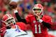 JACKSONVILLE, FL - OCTOBER 27: Aaron Murray #11 of the Georgia Bulldogs attempts a pass during the game against the Florida Gators at EverBank Field on October 27, 2012 in Jacksonville, Florida. (Photo by Sam Greenwood/Getty Images)
