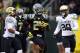 EUGENE, OR - OCTOBER 27: Kenjon Barner #24 of the Oregon Ducks runs runs for a touchdown against the Colorado Buffaloes on October 27, 2012 at the Autzen Stadium in Eugene, Oregon. (Photo by Jonathan Ferrey/Getty Images)
