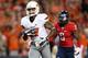 TUCSON, AZ - SEPTEMBER 08: Wide reciever Tracy Moore #87 of the Oklahoma State Cowboys scores a 30 yard touchdown reception past cornerback Shaquille Richardson #5 of the Arizona Wildcats during the first quarter of the college football game at Arizona Stadium on September 8, 2012 in Tucson, Arizona. The Wildcats defeated the Cowboys 59-38. (Photo by Christian Petersen/Getty Images)
