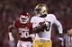 NORMAN, OK - OCTOBER 27: Cierre Wood #20 of the Notre Dame Fighting Irish runs for a touchdown against the Oklahoma Sooners at Gaylord Family Oklahoma Memorial Stadium on October 27, 2012 in Norman, Oklahoma. (Photo by Wesley Hitt/Getty Images)