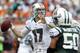 MIAMI GARDENS, FL - SEPTEMBER 23: Ryan Tannehill #17 of the Miami Dolphins throws the ball against the New York Jets on September 23, 2012 at Sun Life Stadium in Miami Gardens, Florida. The Jets defeated the Dolphins 23-20 in overtime. (Photo by Joel Auerbach/Getty Images)