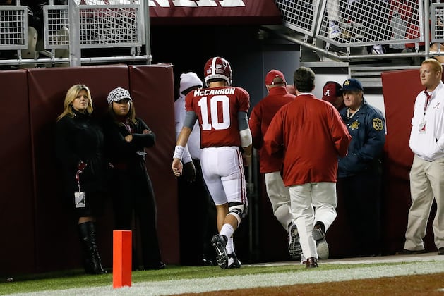 McCarron Suffers Back Contusion, Would Have Been Fine to Play, Saban Says