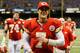 NEW ORLEANS, LA - SEPTEMBER 23: Matt Cassel #7 of the Kansas City Chiefs walks off the field after defeating the New Orleans Saints 27-24 in overtime at the Mercedes-Benz Superdome on September 23, 2012 in New Orleans, Louisiana. (Photo by Chris Graythen/Getty Images)