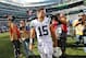 EAST RUTHERFORD, NJ - SEPTEMBER 9: Tim Tebow #15 of the New York Jets walks off the field after the Jets defeated the Buffalo Bills 48-28 during an NFL game at MetLife Stadium on September 9, 2012 in East Rutherford, New Jersey. The Jets defeated the Bills 48-28. (Photo by Rich Schultz /Getty Images)