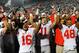 Oct 27, 2012; University Park, PA, USA; Ohio State Buckeyes players and coaches sing the alma mater following the game against the Penn State Nittany Lions at Beaver Stadium. Ohio State defeated Penn State 35-23. Mandatory Credit: Rich Barnes-US PRESSWIRE