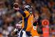DENVER, CO - OCTOBER 28: Quarterback Peyton Manning #18 of the Denver Broncos throws the ball against the New Orleans Saints at Sports Authority Field Field at Mile High on October 28, 2012 in Denver, Colorado. The Broncos defeated the Saints 34-14. (Photo by Justin Edmonds/Getty Images)