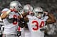 STATE COLLEGE, PA - OCTOBER 27: Running back Carlos Hyde #34 of the Ohio State Buckeyes celebrates his second quarter touchdown against the Penn State Nittany Lions at Beaver Stadium on October 27, 2012 in State College, Pennsylvania. (Photo by Patrick Smith/Getty Images)